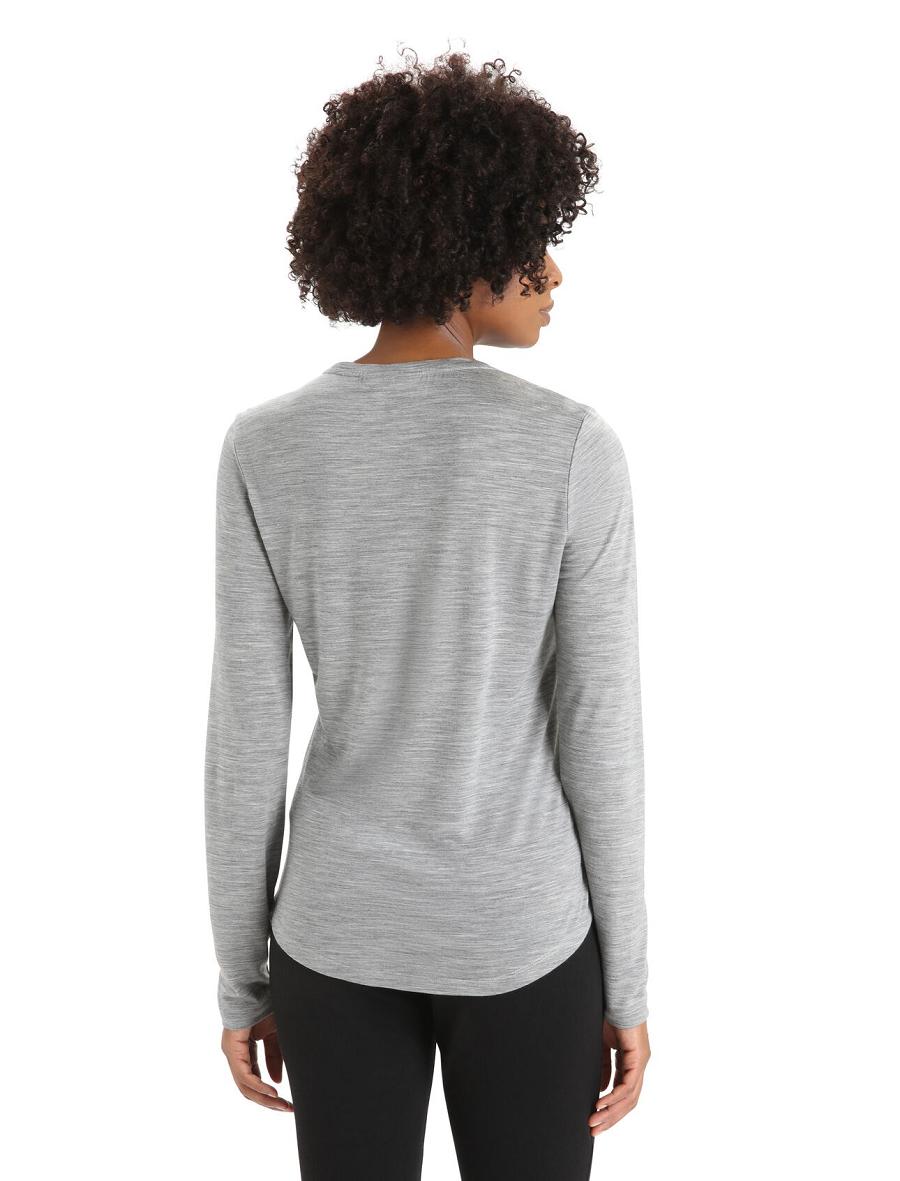 Metro Heather Icebreaker Merino Sphere II T-Shirt Women's Long Sleeve | AU 1643AHKP